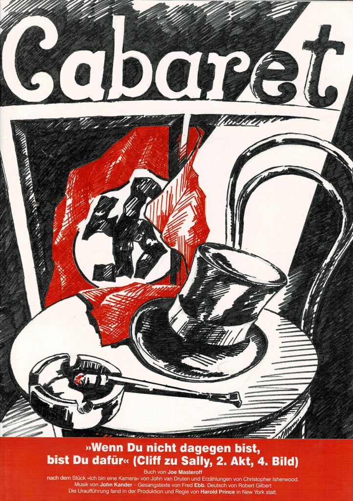 Deckblatt des Programmheftes von Cabaret in schwarz-weiß-rot